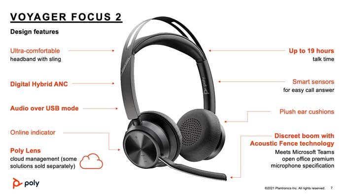 Poly Voyager Focus 2 UC Headset | Buy Poly VFocus 2 UC 213726-01