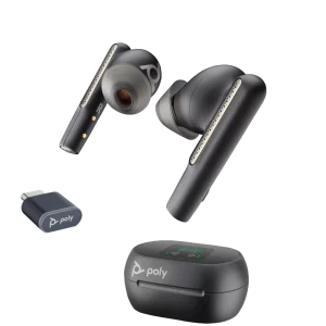 Poly Voyager Free 60+ EarBuds - Black w/ Case and USB-C Dongle